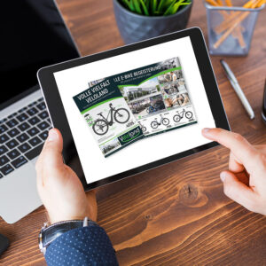 Werbung Mockup mit Veloland Prospekt